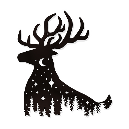 NBEADS Reindeer Metal Wall Art Decor, Black Wall Hanging Decor Iron Silhouette Wall Art for Home Bedroom Living Room Garden Hotel Office Wall Christmas Festival Decoration Gift, 10.5?11.8
