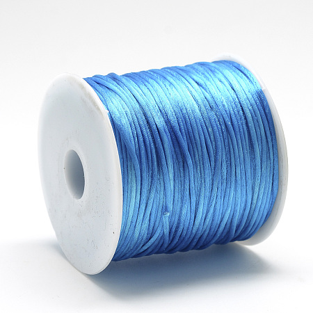 Honeyhandy Nylon Thread, Rattail Satin Cord, Dodger Blue, about 1mm, about 76.55 yards(70m)/roll
