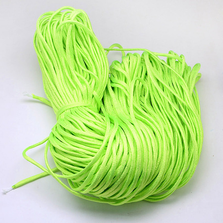 Honeyhandy 7 Inner Cores Polyester & Spandex Cord Ropes, Solid Color, for Rope Bracelets Making, Green Yellow, 4~5mm, about 109.36 yards(100m)/bundle, 420~500g/bundle