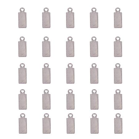 ARRICRAFT 200 Pcs 304 Stainless Steel Flat Rectangle Shape Blank Stamping Tag Pendants Sets Bracelet Earring Pendant Charms Size 11x4x0.6mm