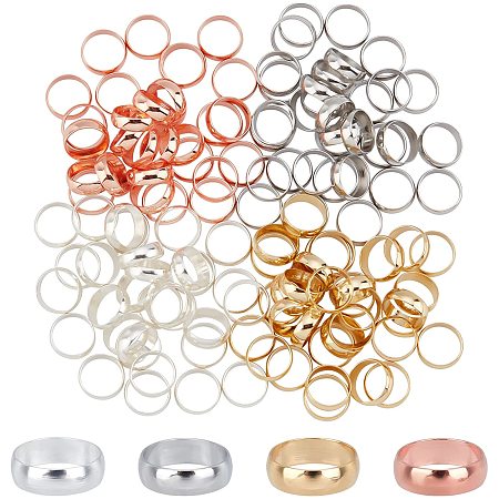 UNICRAFTALE About 120pcs 4 Styles Stainless Steel Linking Rings 3 Colors Circle Linking Metal Connectors Links Pendant Round Linking Ring for DIY Jewelry Making 6.5mm