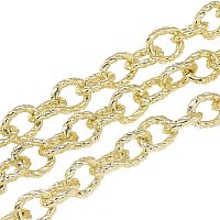 NBEADS 2m/2.18 Yards Light Gold Unwelded Aluminium Twisted Chains Textured Jewelry Making Chains Necklace Link Cable Chain for DIY Jewelry Making