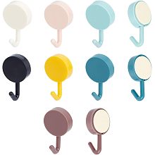 GORGECRAFT 7 Colors Wall Hooks 49 Pack Self Adhesive Hooks Removable Wall Hangers Hook No Punch Wall Mounted Hooks for Office Bathroom Kitchen Waterproof and Oil Proof Without Nails