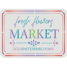 FINGERINSPIRE Fresh Flowers Market Stencil 11.7x8.3inch Seeds-Stems-Blooms Spring Flower Market Drawing Stencil Floral Farmhouse Stencil for Painting on Wood, Fabric, Paper, Wall