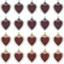 SUNNYCLUE 1 Box 20Pcs Gothic Heart Charms Halloween Charm Bulk Red Love Thorns Evil Eyes Enamel Charm with Rhinestones for Jewelry Making Charms Findings DIY Necklace Earring Women Adults Craft