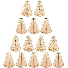 CHGCRAFT 20Pcs Golden Apetalous Brass Bead Cones Bead End Caps Antique Spacer Beads Caps Cone for DIY Jewelry Making