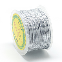 Honeyhandy Nylon Threads, Milan Cords/Twisted Cords, Gray, 1.5~2mm, about 54.68 yards(50m)/roll