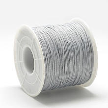 Honeyhandy Polyester Cords, Light Grey, 0.5~0.6mm, about 131.23~142.16 yards(120~130m)/roll