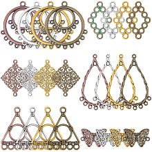 PandaHall Elite 96pcs Earrings Pendants Kit, 6 Styles Metal Hollow Links Connectors Bohemian Dangle Pendant Earrings for Earring Bracelet Necklace Choker Jewelry DIY Craft Making (4 Colors)