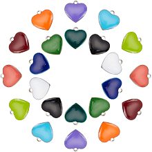 DICOSMETIC 44Pcs 11 Colors Stainless Steel Heart Shape Enamel Charms Colorful Metal Heart Charms Mini Heart Beads Enamel Charms for Bracelet Necklace Jewelry Making，Hole：1.5mm