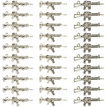 SUNNYCLUE 30Pcs 3 Styles Gun Pistol Revolver Weapon Rifle Charms Pendants Craft Supplies Bow Arrow Charms Pendant for DIY Bracelet Jewelry Finding Making Accessory