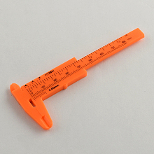 Honeyhandy Plastic Vernier Caliper, Orange Red, 10.5x4.4x0.5cm