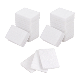 PandaHall Elite 100Pcs Fibre Perfume Pads, Essential Oils Diffuser Locket Pads, Rectangle, White, 30x22x3mm