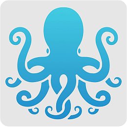 FINGERINSPIRE Octopus Drawing Painting Stencils Templates 11.8x11.8 inch Plastic Stencils Decoration Square Reusable Stencils for Painting on Wood, Floor, Wall and Fabric