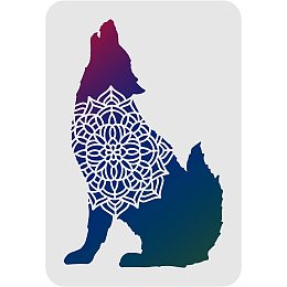 FINGERINSPIRE Wolf Howl - Mandala Drawing Painting Stencils Template 11.6x8.3 inch Plastic Stencils Decoration Reusable Stencils for Painting on Wood, Floor, Tile, Wall and Fabric