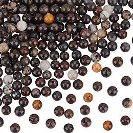 Olycraft 5 Strands Natural Brecciated Jasper Beads Strands, Round, 6mm, Hole: 0.8mm, about 61pcs/strand, 14.96''(38cm)