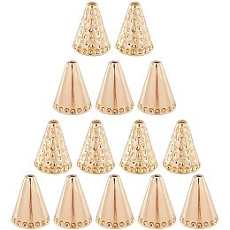 CHGCRAFT 20Pcs Golden Apetalous Brass Bead Cones Bead End Caps Antique Spacer Beads Caps Cone for DIY Jewelry Making