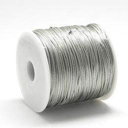 Honeyhandy Nylon Thread, Rattail Satin Cord, Light Grey, about 1mm, about 76.55 yards(70m)/roll