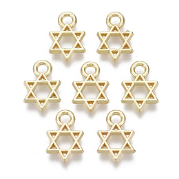 Honeyhandy Alloy Charms, for Jewish, Star of David, Light Gold, 12x8x1.5mm, Hole: 2mm