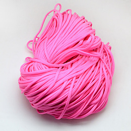 Honeyhandy 7 Inner Cores Polyester & Spandex Cord Ropes, Solid Color, for Rope Bracelets Making, Fuchsia, 4~5mm, about 109.36 yards(100m)/bundle, 420~500g/bundle