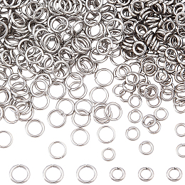 SUNNYCLUE 1 Box 1100Pcs Open Jump Rings Stainless Steel O Rings Connectors Linking Ring Jump Rings Bulk for Jewelry Making Chainmail Ring Earrings Bracelets Necklace Supplies DIY Craft 3mm 4mm