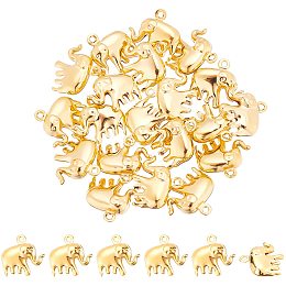 UNICRAFTALE 20pcs Golden Elephant Pattern Charms Stainless Steel Pendants Animal Charm for Bracelets Necklaces Jewelry Making, Hole 1mm