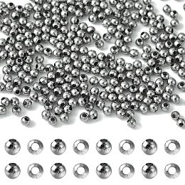 Honeyhandy 304 Stainless Steel Round Seamed Beads, Spacer Beads, for Jewelry Craft Making, Stainless Steel Color, 2x2mm, Hole: 0.8mm