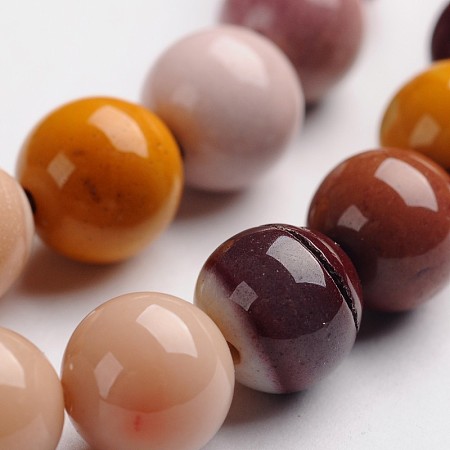 ARRICRAFT Round Natural Mookaite Gemstone Bead Strands, 8mm, Hole: 1mm, about 46pcs/strand, 14.9 inches