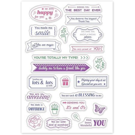 GLOBLELAND Blessing Encourage Praise Words Style Silicone Clear Stamps for Card Making DIY Scrapbooking Photo Album Decorative Paper Craft,6.3x4.3 Inches