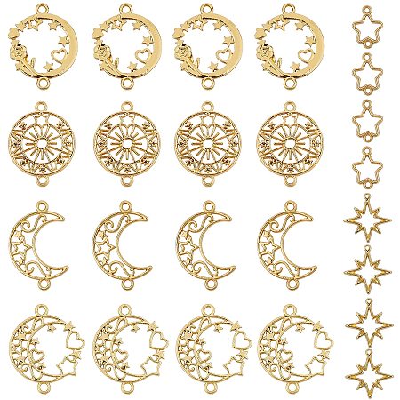 CHGCRAFT 32Pcs 4Styles Alloy Pendants for DIY Bracelet Necklaces Jewelry Making Handmade Crafts Making DIY Handmade Gold