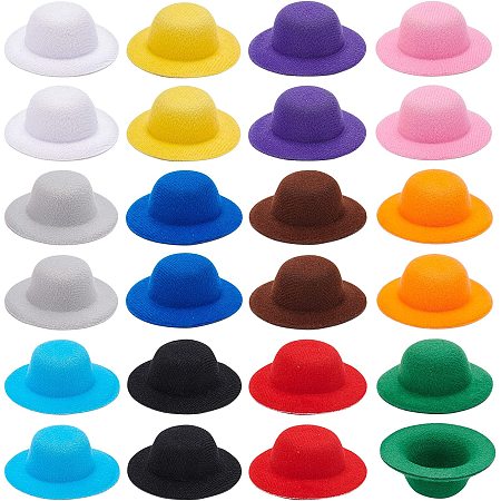 NBEADS 24 Pcs Mini Formal Hats, 12 Colors Flannelette Craft Hat Snake Python Hamster Lizard Guinea Pig Miniature Hat for Hair, Party, Festival Decoration, Small Reptile Animal Decoration Accessories
