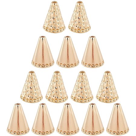 CHGCRAFT 20Pcs Golden Apetalous Brass Bead Cones Bead End Caps Antique Spacer Beads Caps Cone for DIY Jewelry Making