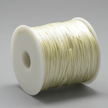 Honeyhandy Nylon Thread, Rattail Satin Cord, Beige, about 1mm, about 76.55 yards(70m)/roll