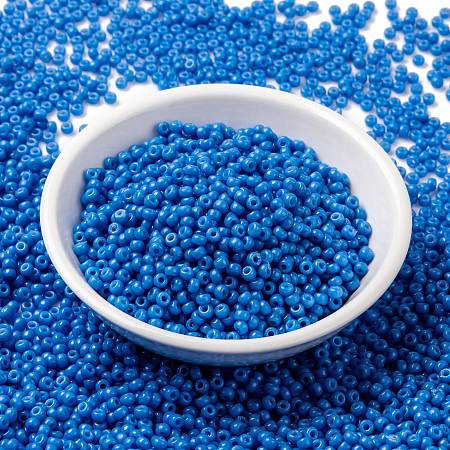 MIYUKI Round Rocailles Beads, Japanese Seed Beads, 8/0, (RR4484) Duracoat Dyed Opaque Delphinium, 3mm, Hole: 1mm, about 422~455pcs/10g