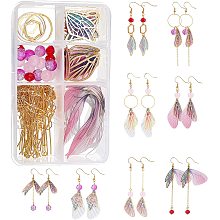 SUNNYCLUE 1 Box DIY Make 8 Pairs Butterfly Wings Earring Making Kit Including Wings Charms Dragonfly Fabric Wing Pendants Glass Beads Earring Findings for Women Earring Jewellery Making Adults