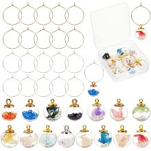 SUNNYCLUE 1 Box 15Pcs Wine Glass Charms Drinks Identification Tags Rhinestone Drink Tag Custom Identifier Glass Ball Charm Dried Flower for Wedding Holiday Birthday DIY Party Making Kit Rings Supply