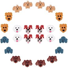 SUNNYCLUE 1 Box 36Pcs 6 Styles Dog Cabochon Animal Resin Cabochons Flatback 3D Puppy Head Slime Charms Colorful Mini Golden Retriever Beagle for DIY Scrapbooking Jewelry Making Supplies