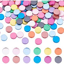 PandaHall Elite 240pcs Wood Beads, 12 Color Wooden Coin Beads 15mm Flat Round Wood Craft Beads Colorful Circle Discs Beads Spacer Slices Beads Loose Beads for Garland Craft Earring Jewelry Making