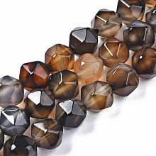 ARRICRAFT Natural Agate Beads Strands, Dyed, Faceted, Star Cut Round Beads, Peru, 9.5~10x9~10mm, Hole: 1mm, about 36pcs/strand, 13.78~14.37 inch(35~36.5cm)