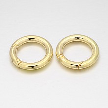 Honeyhandy Alloy Spring Gate Rings, O Rings, Light Gold, 6 Gauge, 25x4mm, Inner Diameter: 17mm