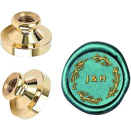 Arricraft Alphabet J and H with Wreath Pattern Wax Seal Stamp Head 0.98" Removable Brass Head Vintage Sealing Stamp for Embellishment Packing, Greeting Cards, Letters, Envelopes