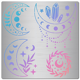 GORGECRAFT Stainless Steel Cutting Dies Stencils, for DIY Scrapbooking/Photo Album, Decorative Embossing DIY Paper Card, Matte Stainless Steel Color, Moon Pattern, 16x16cm