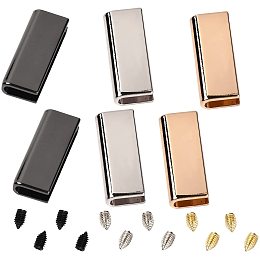 GORGECRAFT 1 Box 6PCS Belt Tip with Screw Belt Buckle End Tip 1 Inch Webbing Tip Strap End Caps for Webbing Belt Belt Clip Repair Belt Ending DIY Sewing Craft