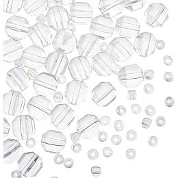 OLYCRAFT 40pcs 7mm White Crystal Beads Synthetic Quartz Beads Polygonal Faceted Stone Beads Natural Stone Beads Stone Gemstone Energy Healing Beads for Bracelet Necklace Jewelry Making DIY Craft