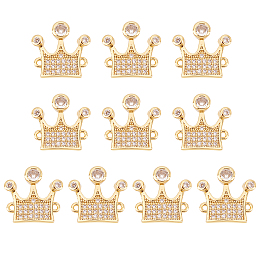 NBEADS 10 Pcs Real 18K Gold Plated Crown Link Charms, Pave Crown Charms CZ Charms Brass Charms Cubic Zirconia Crown Connector Charms Crown Charms forJewelry Making Necklace Bracelet Earring