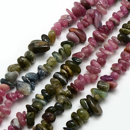 ARRICRAFT Natural Tourmaline Nuggets Bead Strands, Mixed Color, 5~8x5~8mm, Hole: 1mm, about 15.5 inches