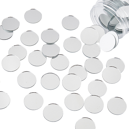 Flat Round Shape Glass Mirror, for Folding Compact Mirror Cover Molds, White, 30x1.5mm, 101pcs/box