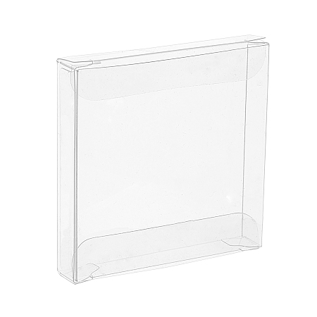BENECREAT Transparent PVC Box Candy Treat Gift Box, for Wedding Party Baby Shower Packing Box, Square, Clear, 6x6x1cm; 50pcs/set
