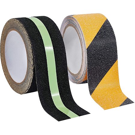 BENECREAT 2 Rolls 2 Inch 32 Feet Anti Slip Safety Tape Luminous Non-Slip Tape for Stairs Steps Decking Indoor and Outdoor (16 Feet/Roll)