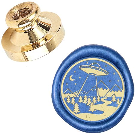 CRASPIRE Wax Seal Stamp Head Replacement UFO Removable Sealing Brass Stamp Head Olny for Creative Gift Envelopes Invitations Cards Decoration